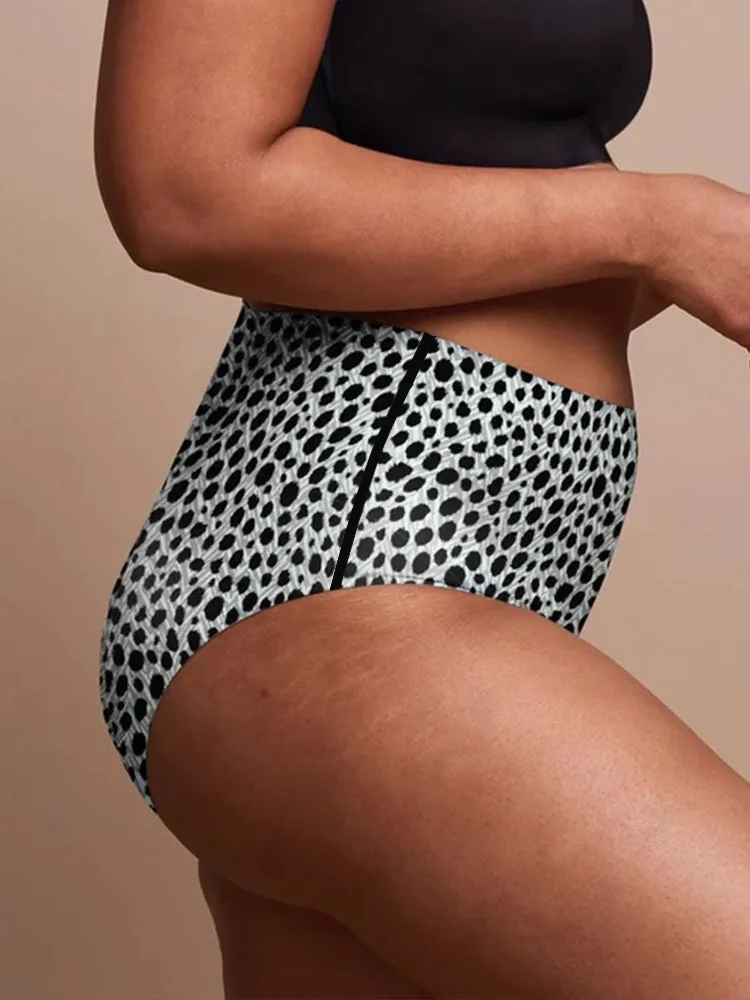 2-Pack Women Cheetah Texture High Waisted Everday Panties