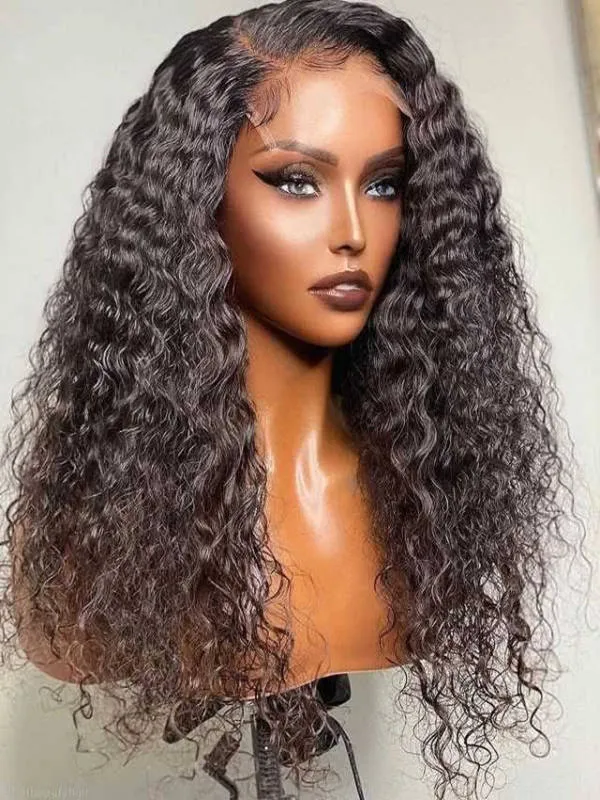 24hrs shipping PrePlucked 13×6 HD Lace Front Black Color Deep Curly Wig For Woman  NCF84