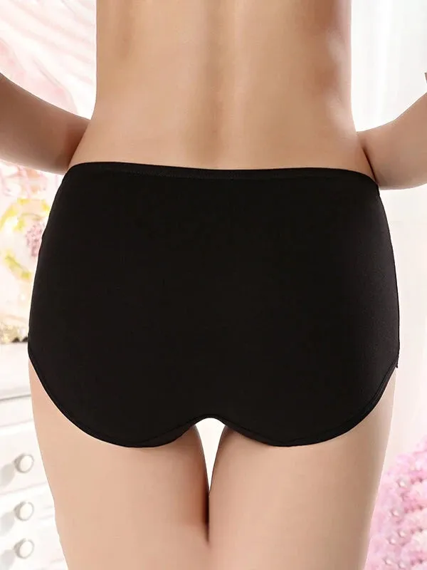 4-Pack Soft Cotton Solid Color Seamless Panties