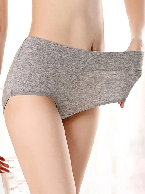 4-Pack Soft Cotton Solid Color Seamless Panties