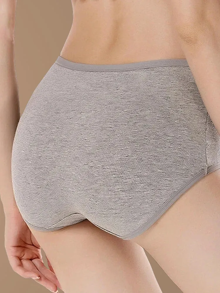 4-Pack Soft Cotton Solid Color Seamless Panties