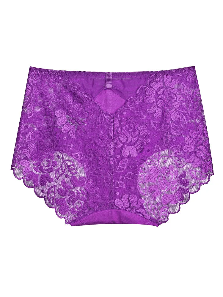 4-Pack Women Sexy Lace Hipster High-Cut Briefs