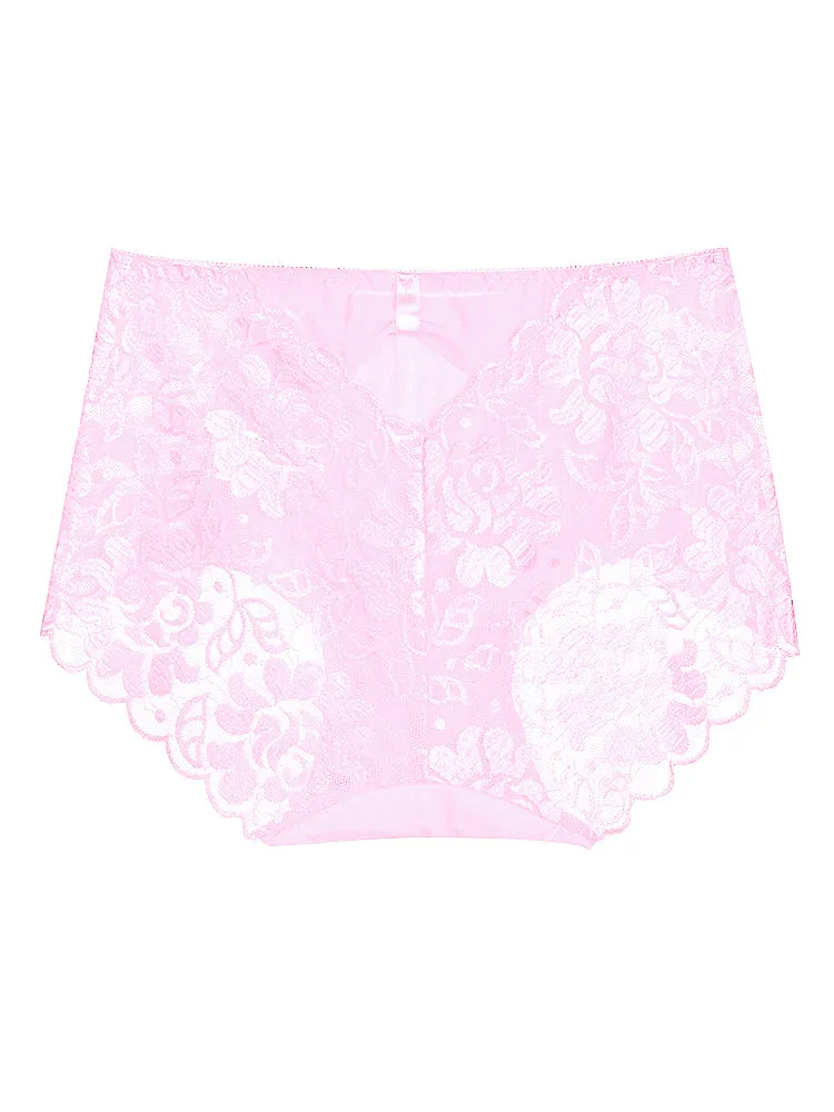 4-Pack Women Sexy Lace Hipster High-Cut Briefs