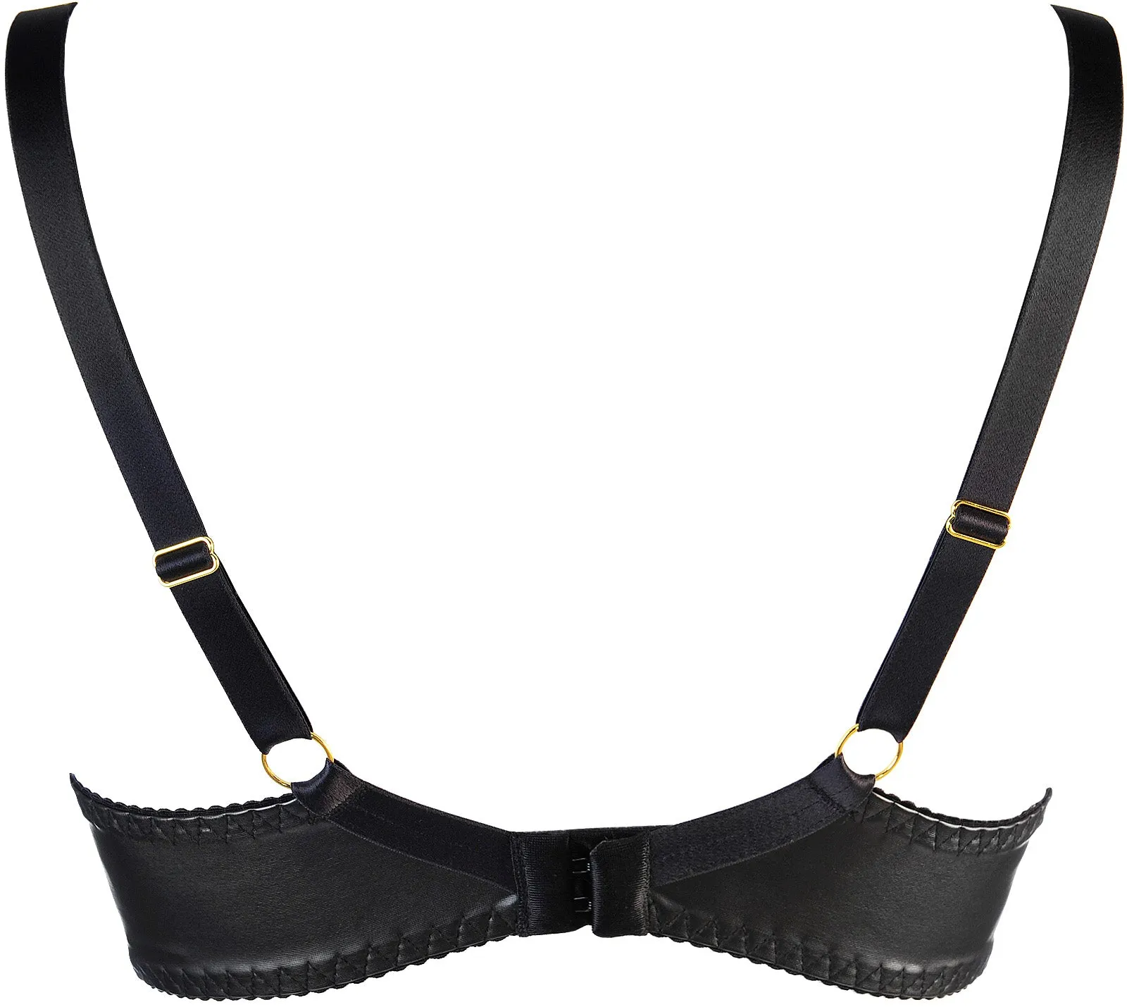 Axami 10591 Balconette Latex Bra Gold Zippers