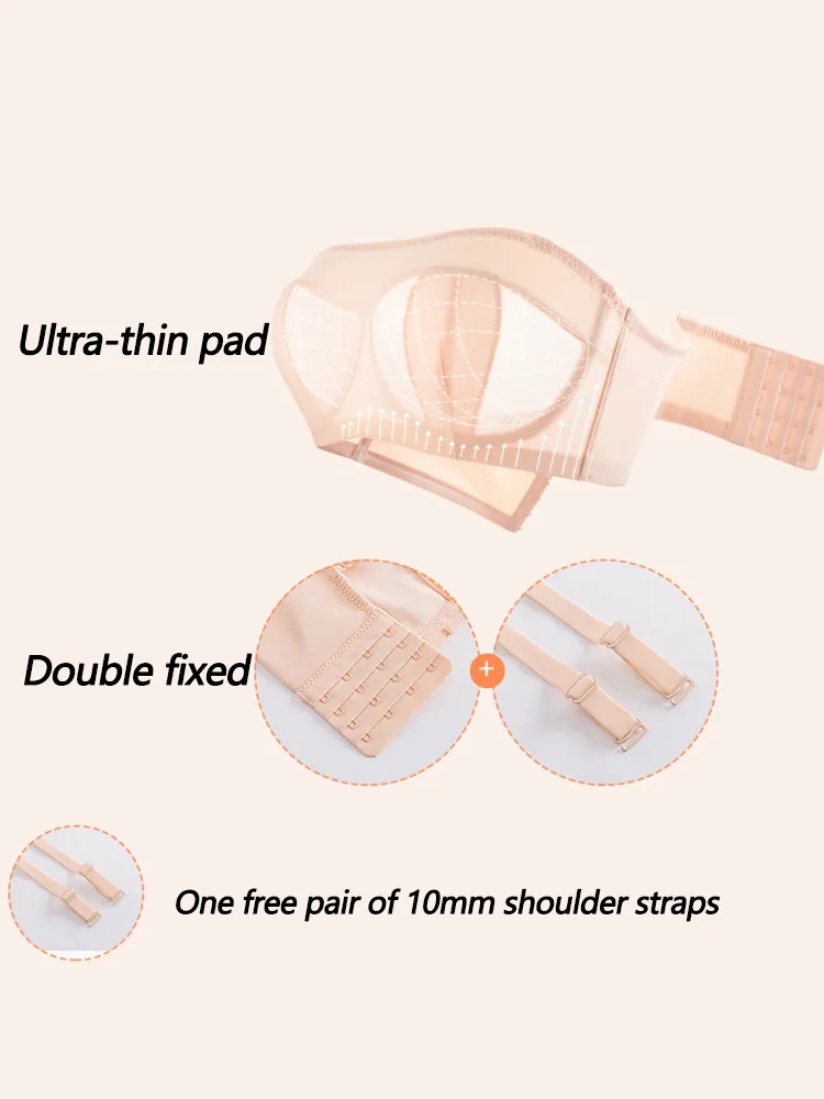 Breathable Bandeau Strapless Underwire Bra
