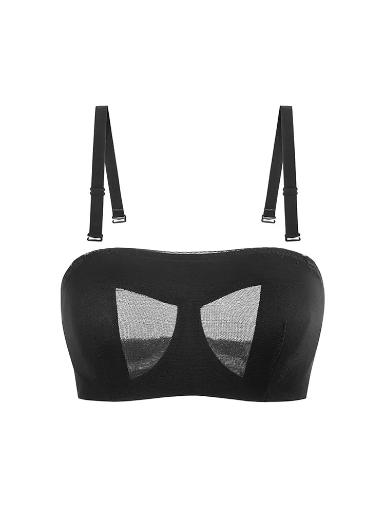 Breathable Bandeau Strapless Underwire Bra