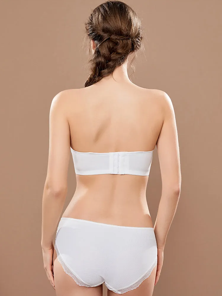Breathable Bandeau Strapless Underwire Bra