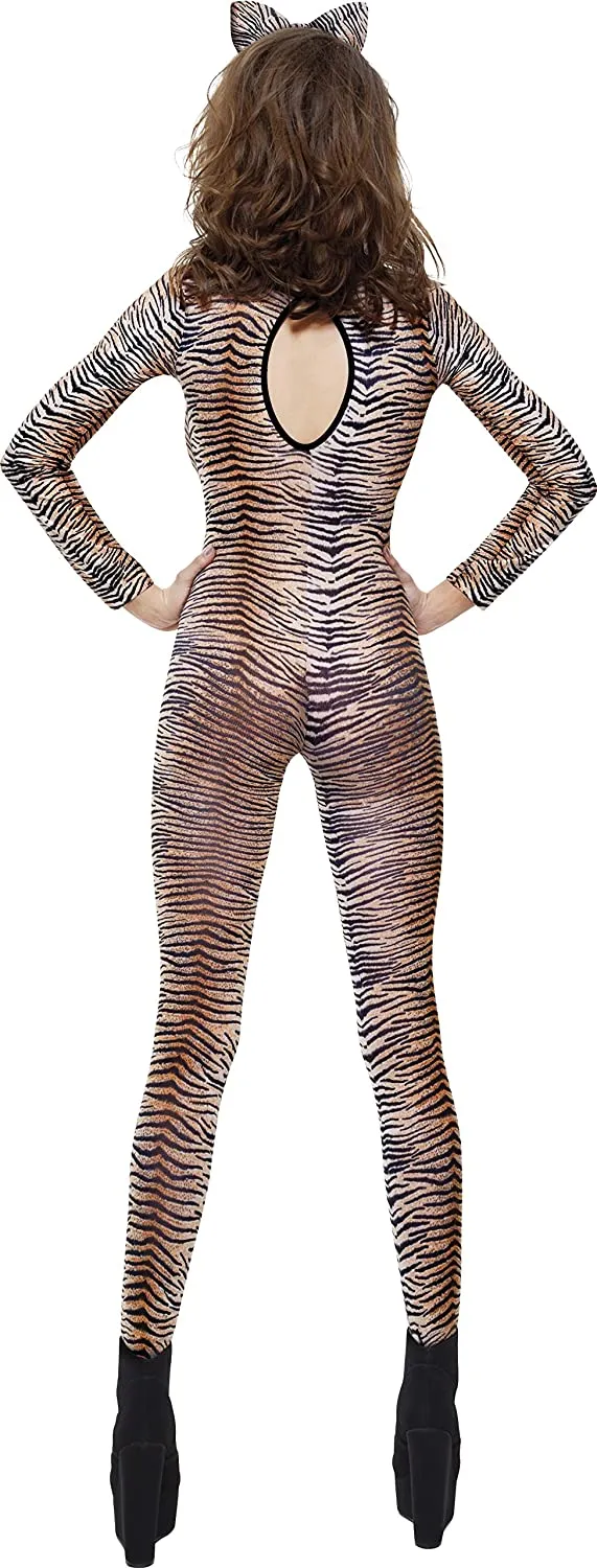 Brown Tiger Print Bodysuit - O/S