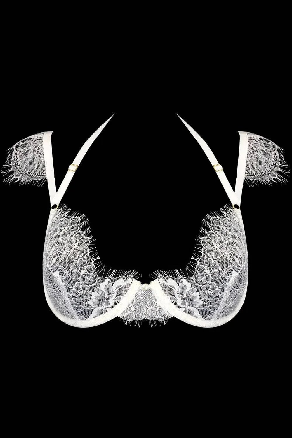 Chantilly Vanille Shoulder Lace Bra, Size M (UK 32D-34C)