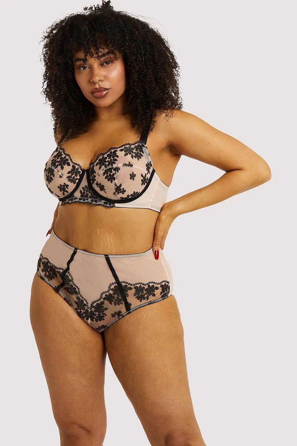 Evie Black & Peach Brief