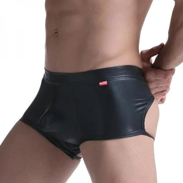 Faux Leather Sexy Underwear Men Panties Mens Thong G String