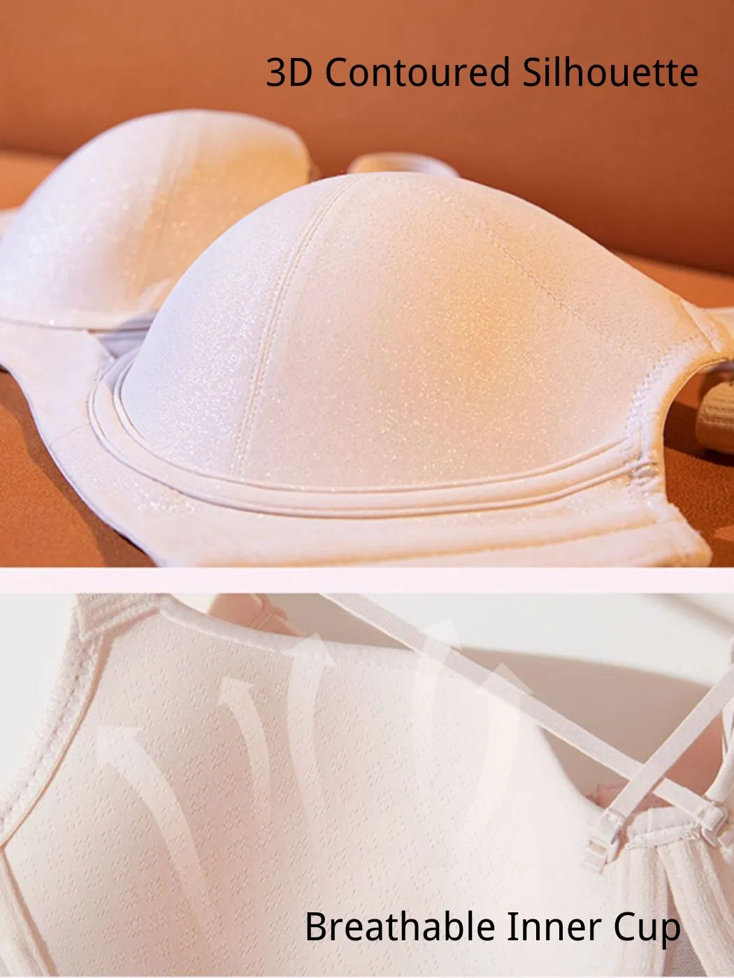 Flexible Underwire Bras Breathable Thin Cups with Memory Foam
