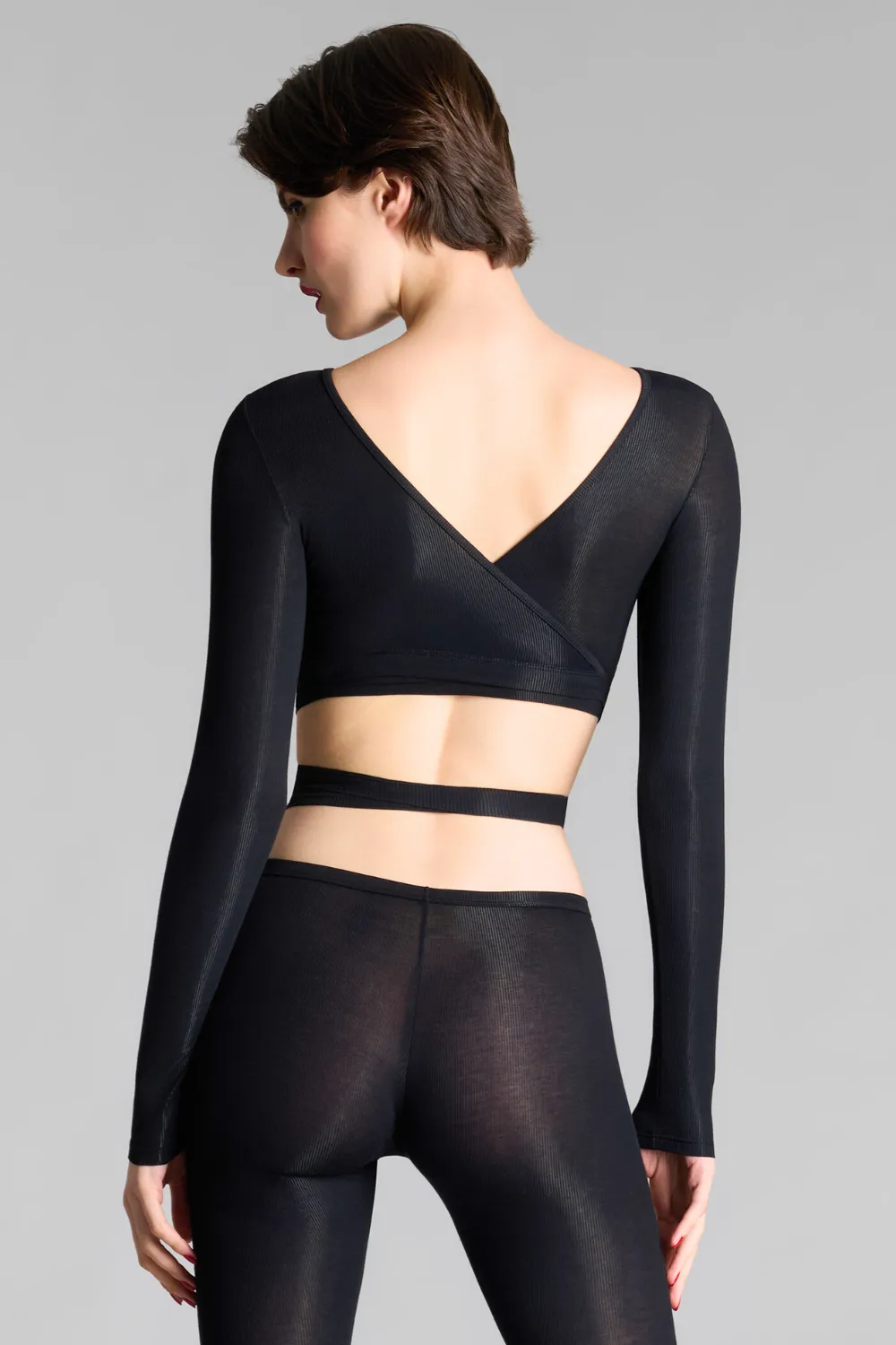 La Femme Amazone Long Sleeve Top Black