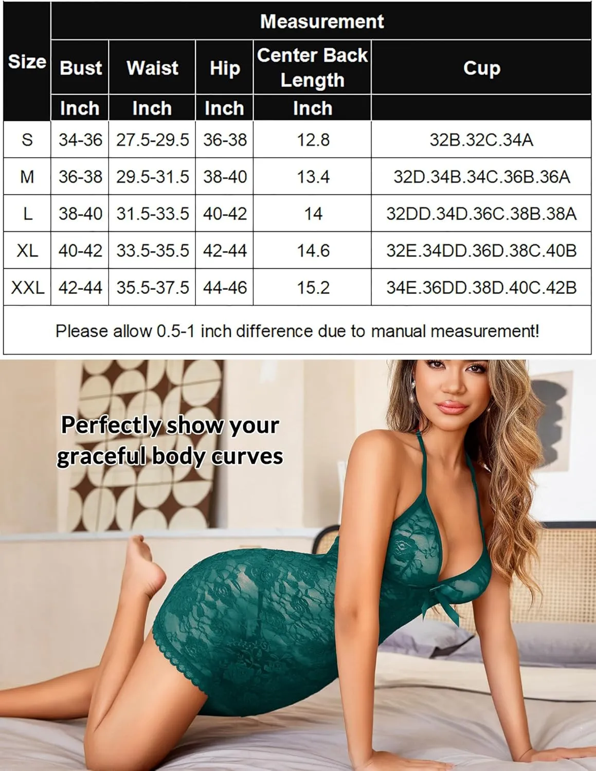 Lace Dress Halter V Neck Sleepwear