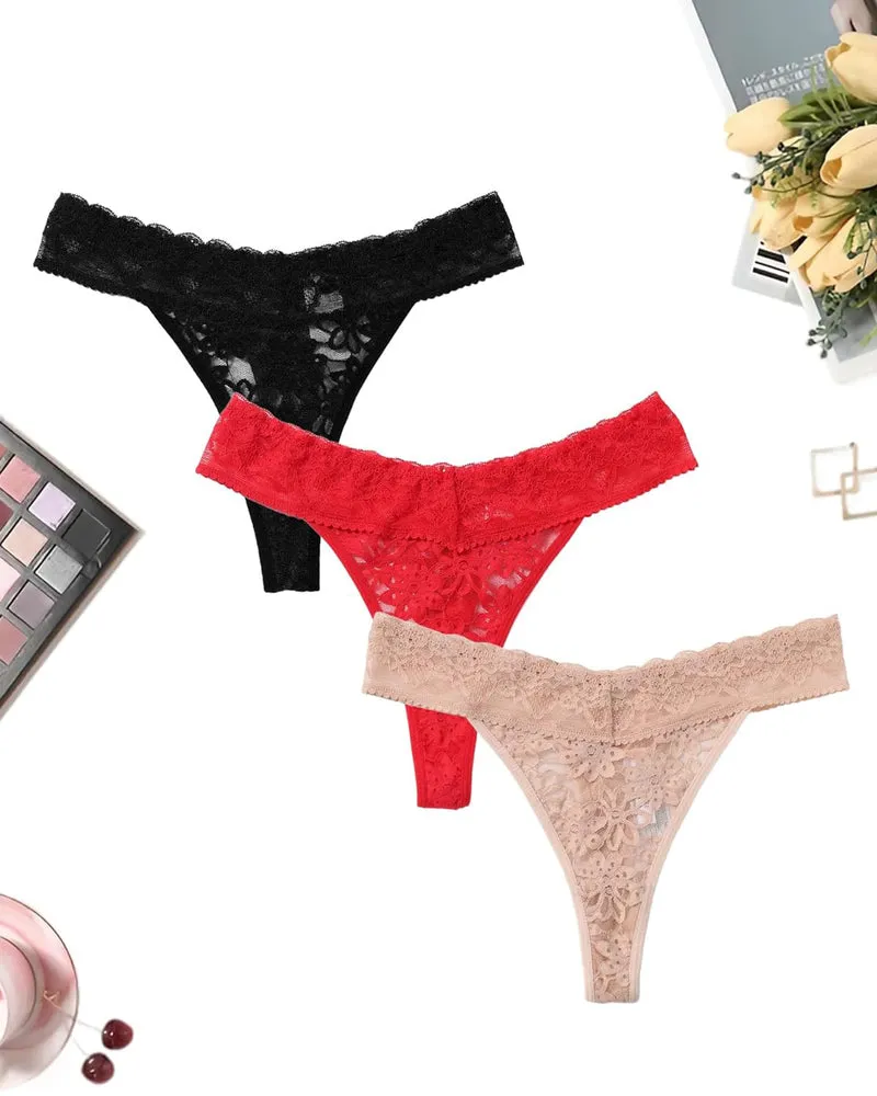 Lace Low Waist Brazilian Panties