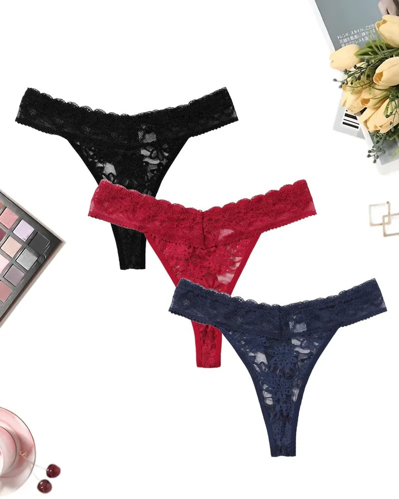 Lace Low Waist Brazilian Panties