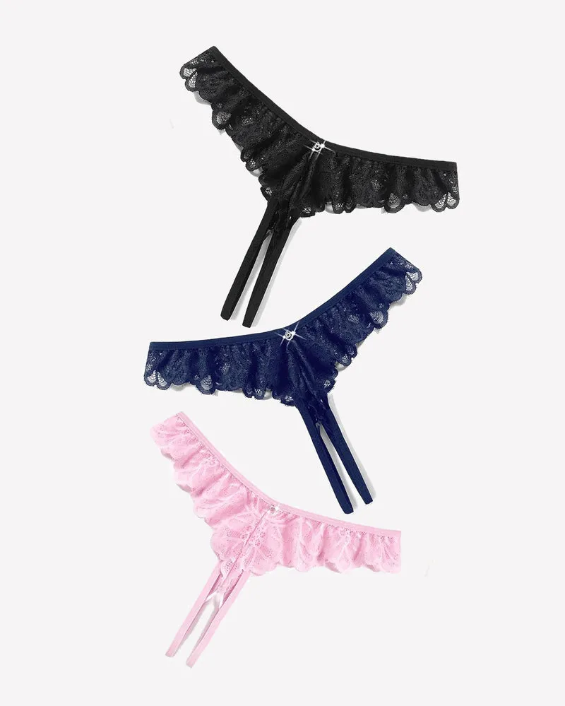 Lace Panties Criss Corss Thong