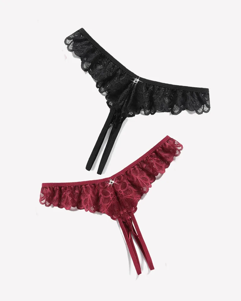 Lace Panties Criss Corss Thong