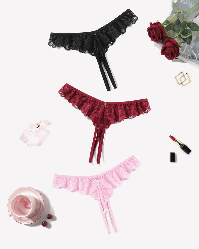 Lace Panties Criss Corss Thong