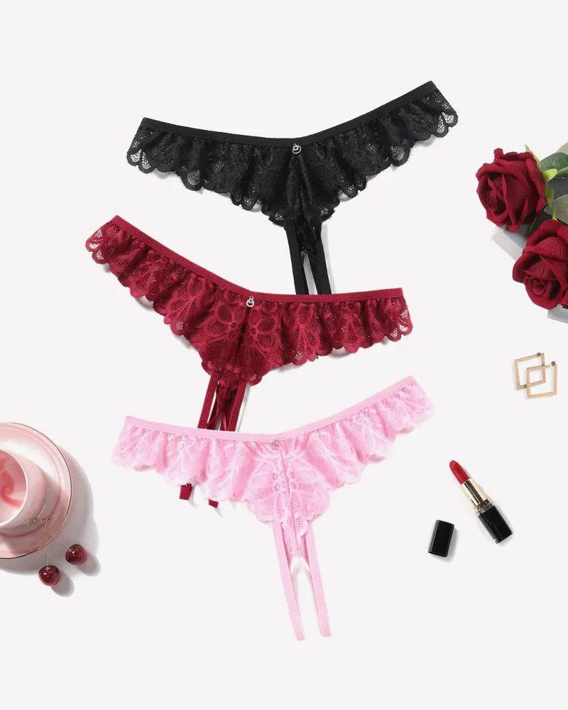 Lace Panties Criss Corss Thong