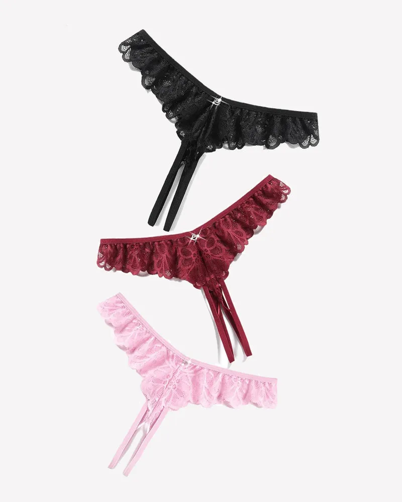 Lace Panties Criss Corss Thong