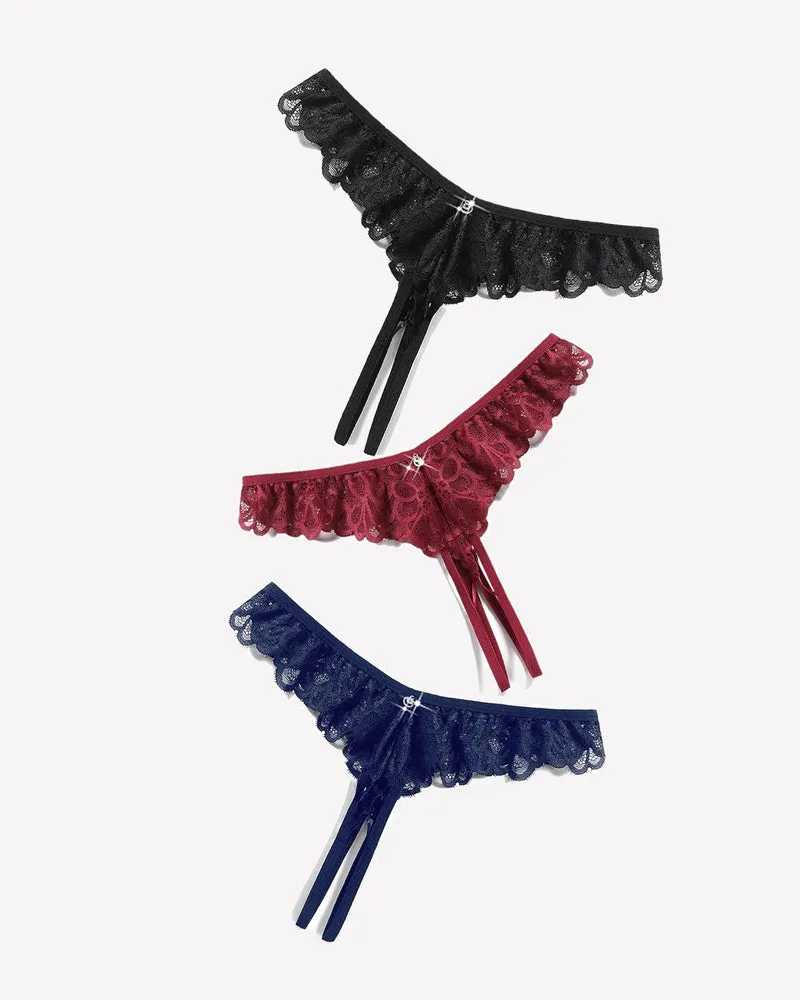 Lace Panties Criss Corss Thong