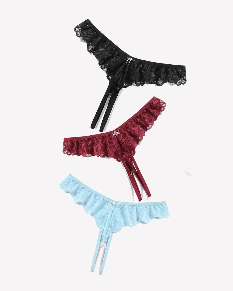 Lace Panties Criss Corss Thong