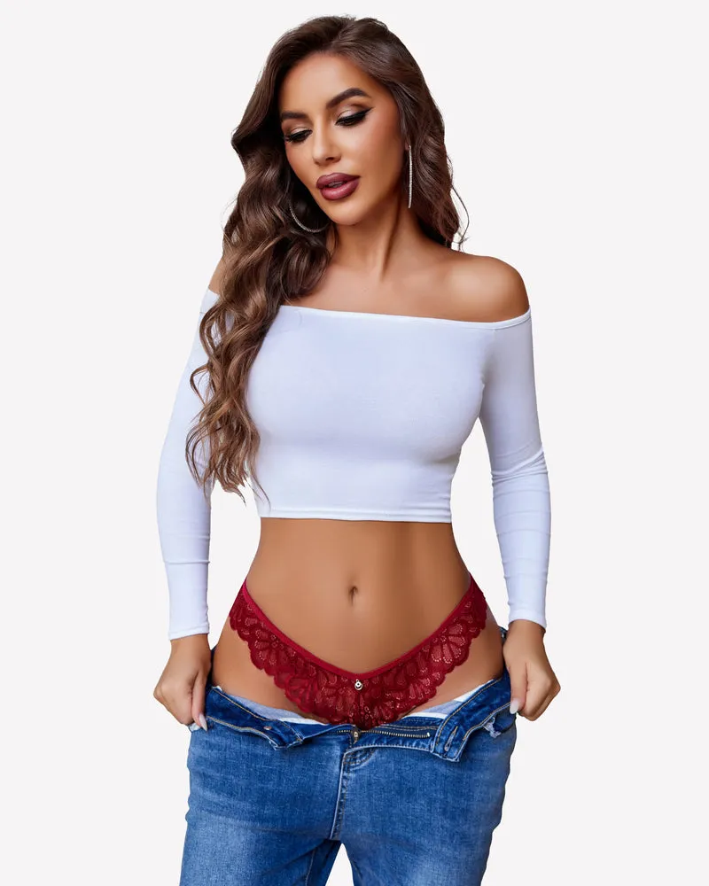 Lace Panties Criss Corss Thong