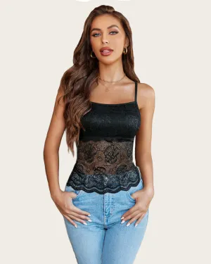 Lace Spaghetti Strap Tank Top (DE Only)