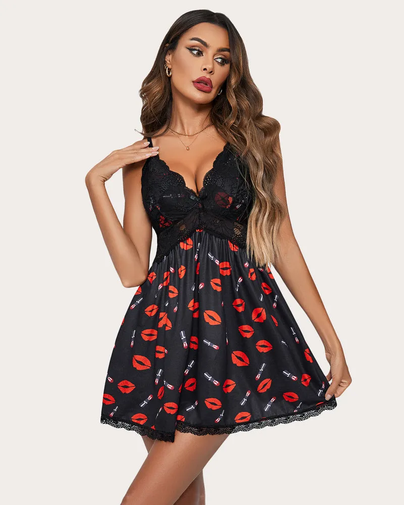 Lace V-Neck Full Slip Dress