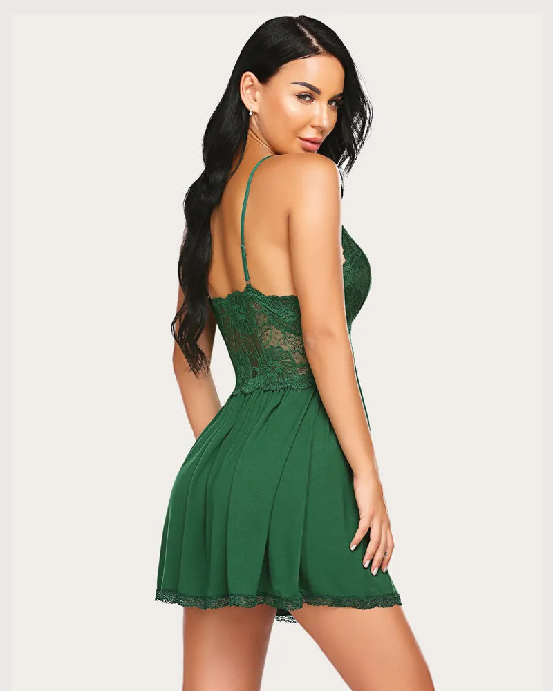 Lace V-Neck Full Slip Dress