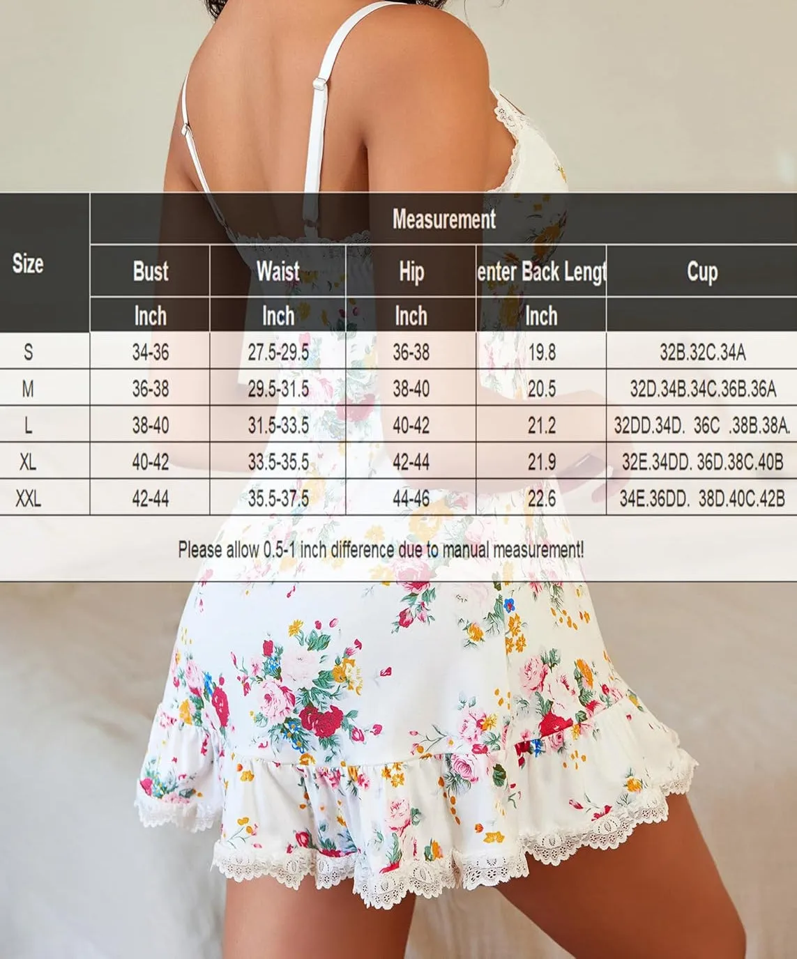 Lace V Neck Modal Babydoll Sleepwear