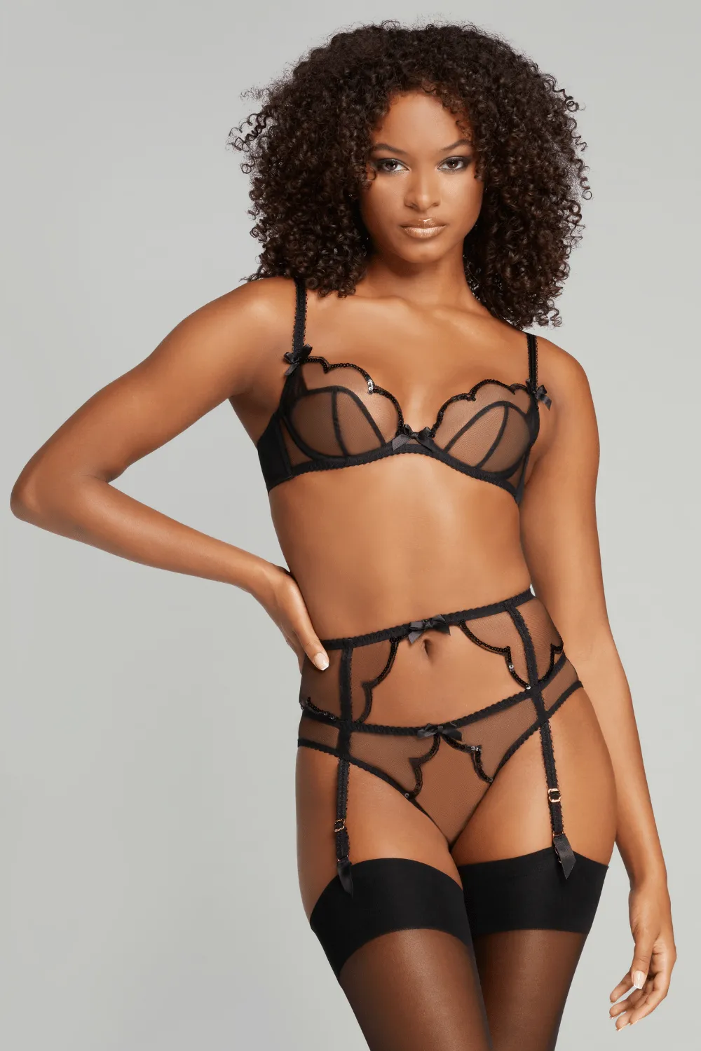 Lorna Party Suspender Black, Size 3 (UK 10)
