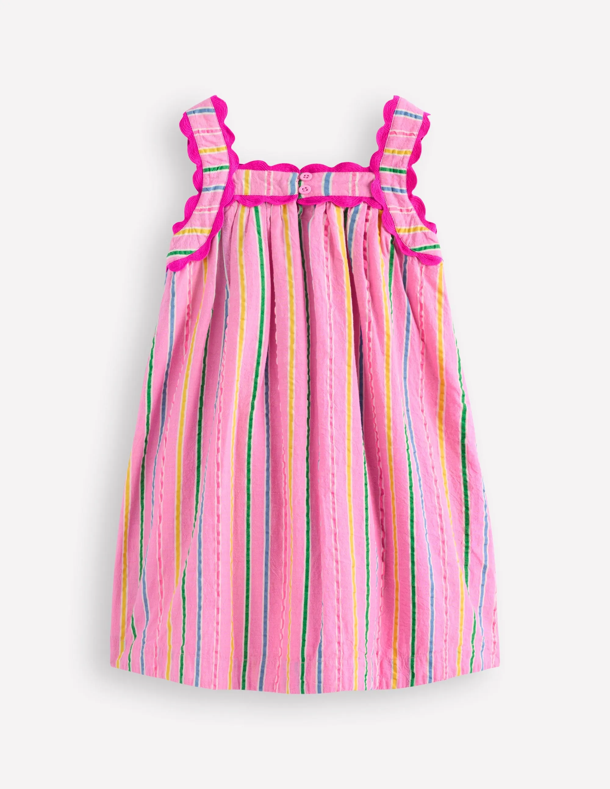 Maribel Strappy Swing Sundress-Pink Multi Stripe