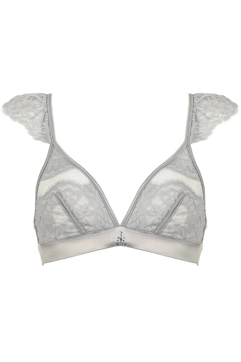 Marlene Triangle Bra with Swarovski Crystals in Grey
