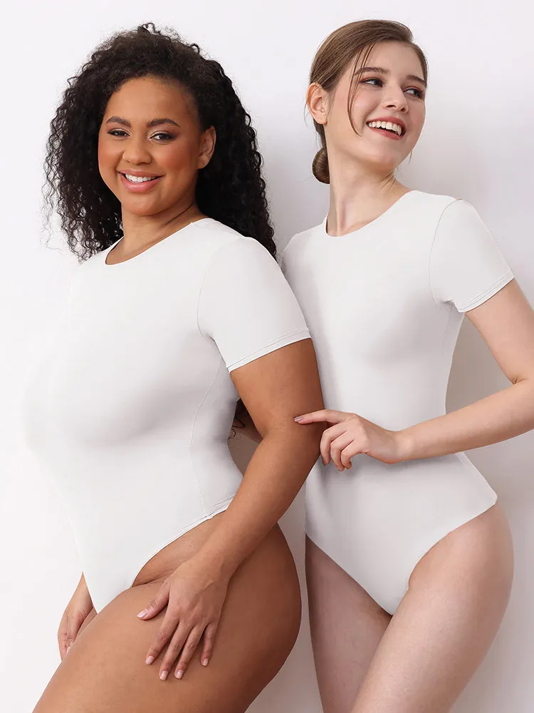 Matte-Finish Short Sleeve Bodysuit for Women