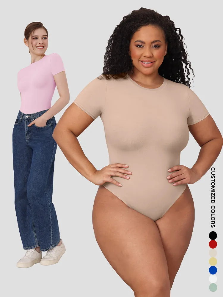 Matte-Finish Short Sleeve Bodysuit for Women