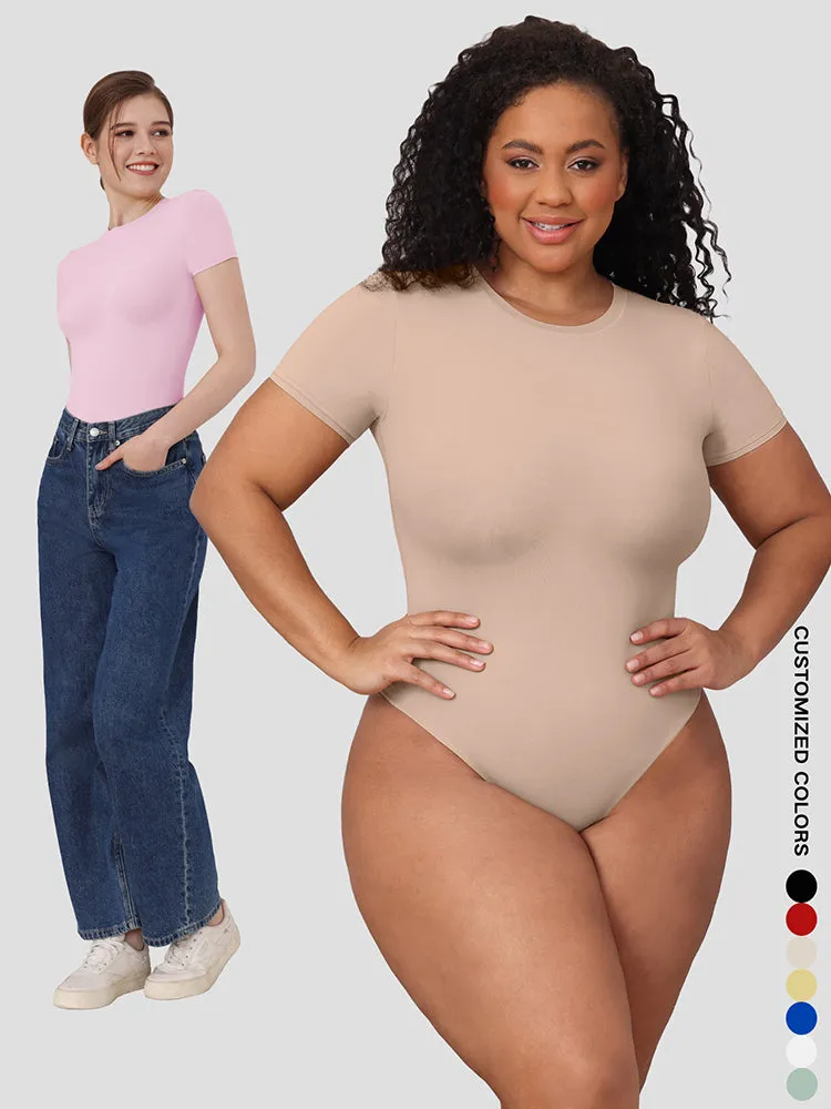 Matte-Finish Short Sleeve Bodysuit for Women