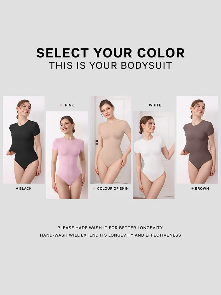 Matte-Finish Short Sleeve Bodysuit for Women