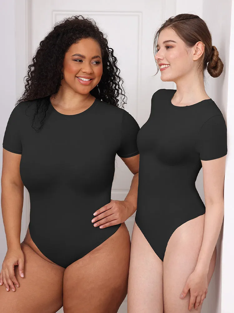 Matte-Finish Short Sleeve Bodysuit for Women