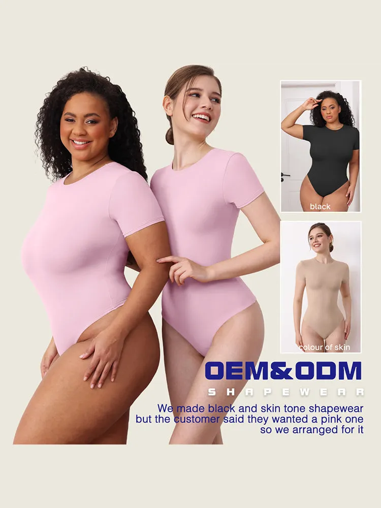 Matte-Finish Short Sleeve Bodysuit for Women