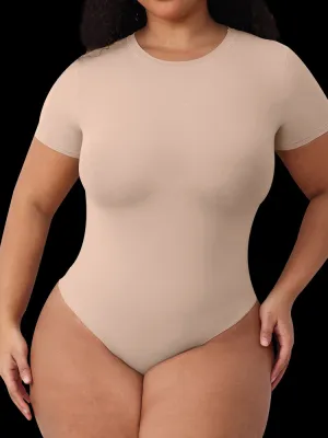 Matte-Finish Short Sleeve Bodysuit for Women