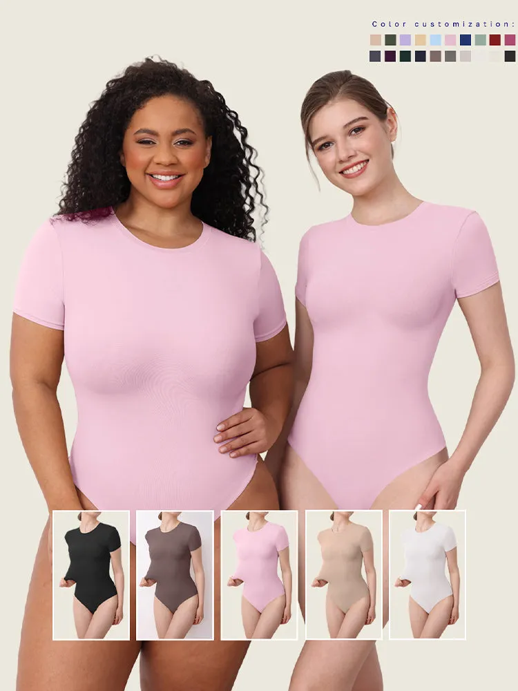 Matte-Finish Short Sleeve Bodysuit for Women