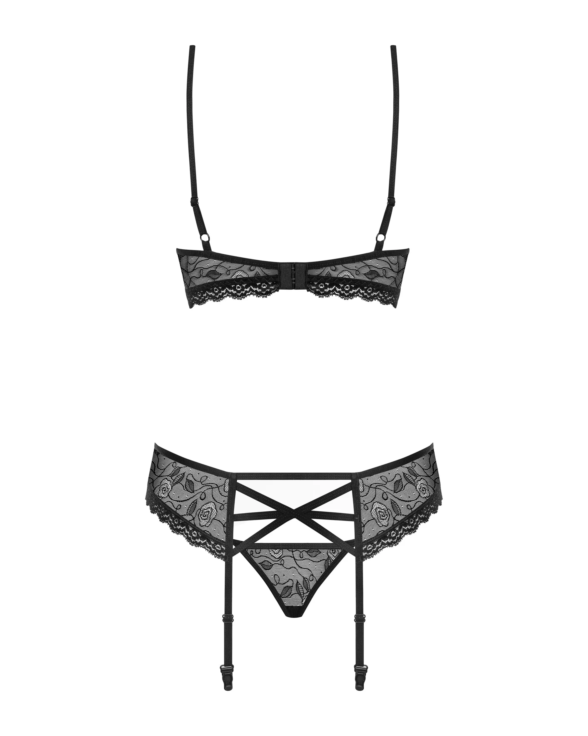 Obsessive Beverly Sheer Roses Lace Bra Set