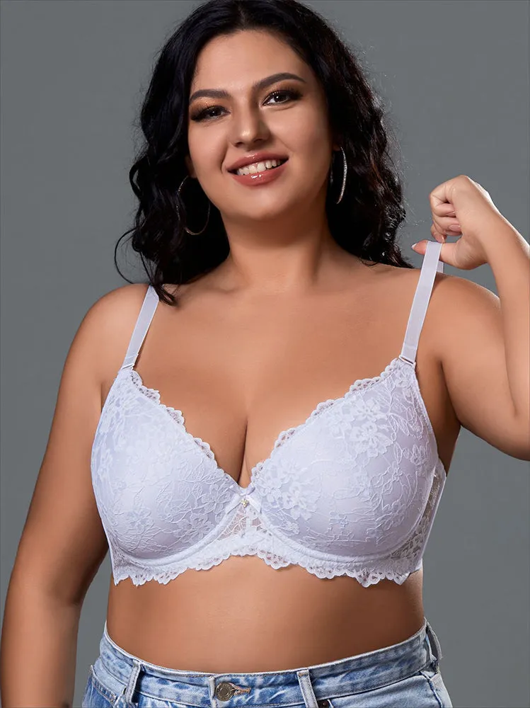 Plus Size Contour Lace Underwire Bra