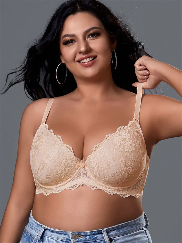 Plus Size Contour Lace Underwire Bra