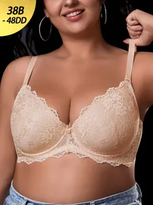 Plus Size Contour Lace Underwire Bra