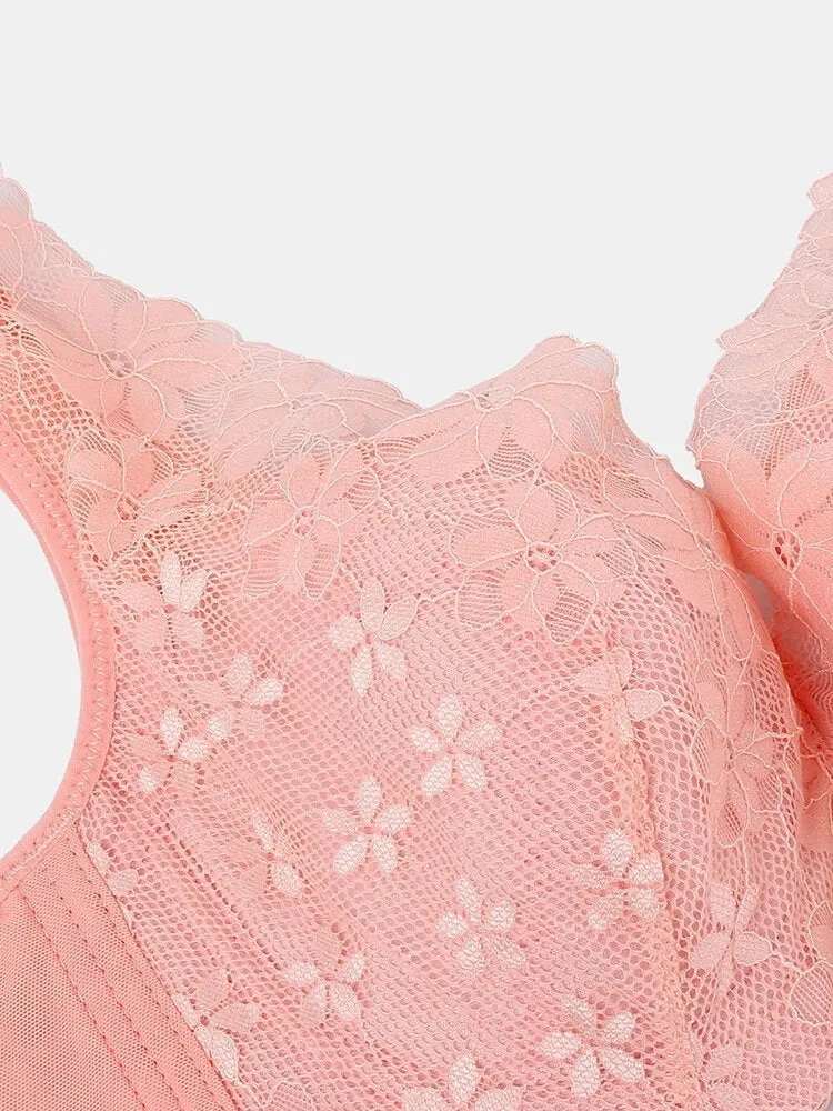 Push Up Lace Breathable Wide Shoulder Straps Bras