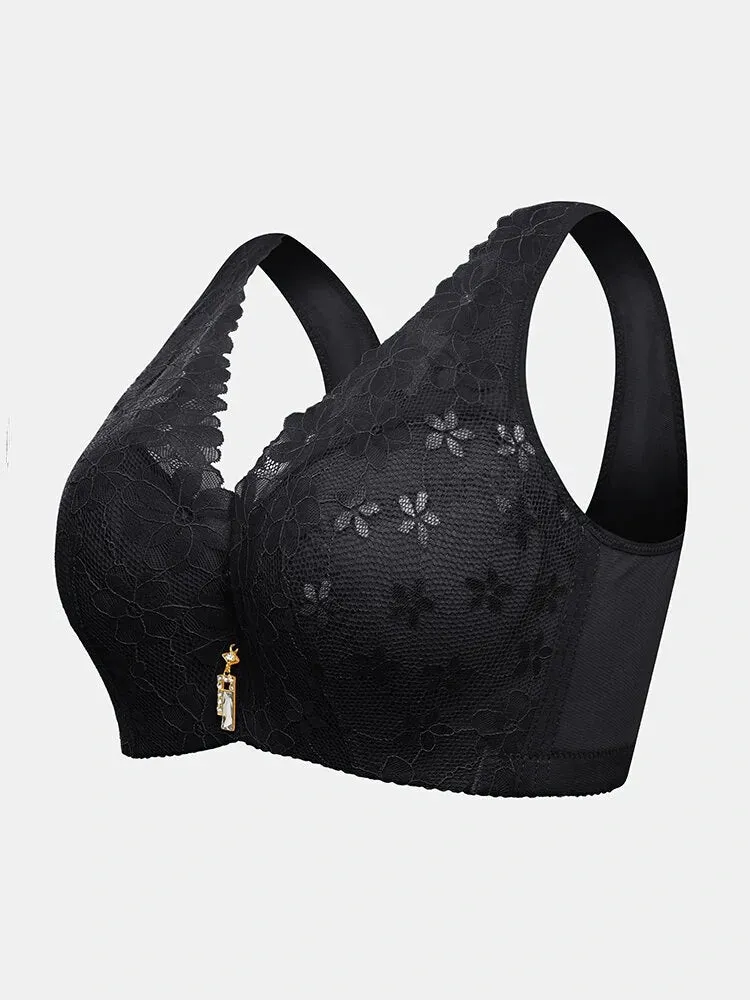 Push Up Lace Breathable Wide Shoulder Straps Bras