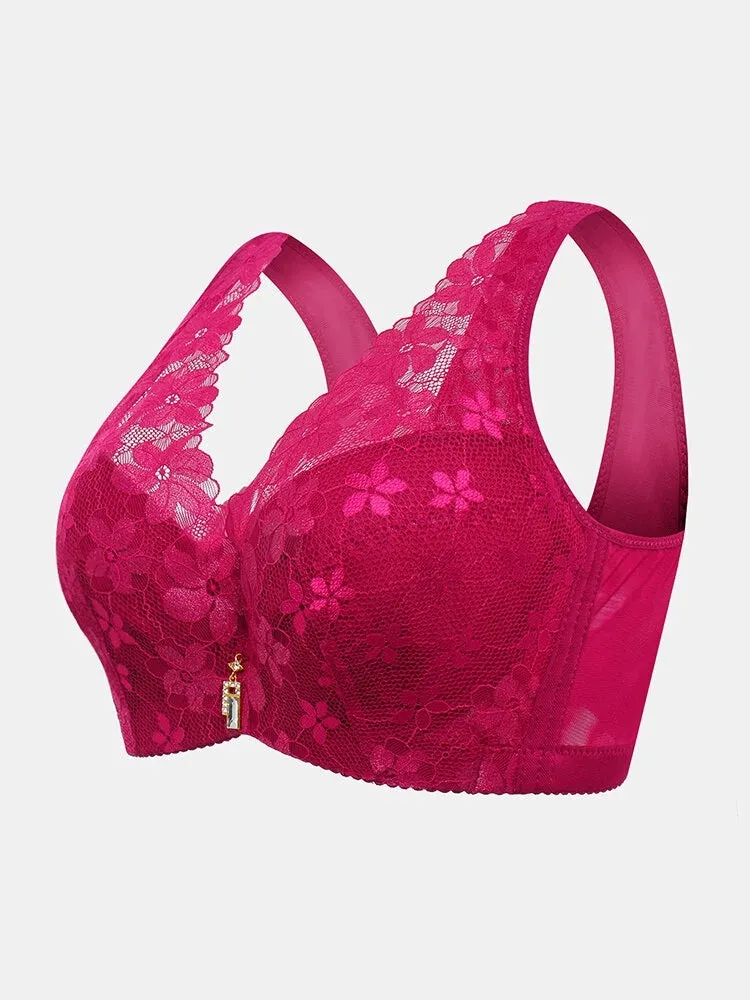 Push Up Lace Breathable Wide Shoulder Straps Bras